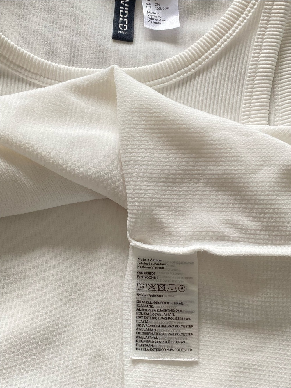 H&M White Ribbed Tank Top - Picture 6 of 7